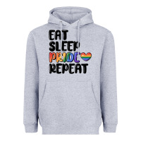 Heather Grey eat sleep pride repeat Heavyweight Hoodie - MaliasSmallBusiness