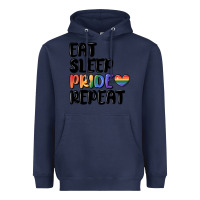 Navy eat sleep pride repeat Heavyweight Hoodie - MaliasSmallBusiness
