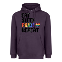 Plum eat sleep pride repeat Heavyweight Hoodie - MaliasSmallBusiness