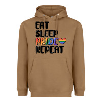 Toasted Coconut eat sleep pride repeat Heavyweight Hoodie - MaliasSmallBusiness