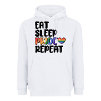 White eat sleep pride repeat Heavyweight Hoodie - MaliasSmallBusiness