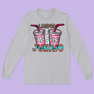 Loaded Tea Junkie Long Sleeve Tee Designed By Cowhidedigitalart