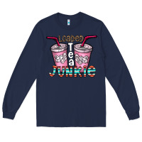 Navy loaded tea junkie Long Sleeve Tee - CowhideDigitalArt
