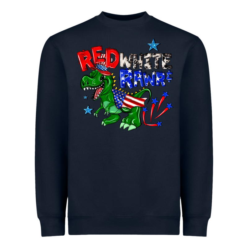 Red White Rawr Billie Wilder Heavyweight Sweatshirt by texasbilliewilder | Teevron
