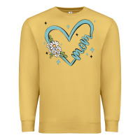 Antique Gold mom with heart and flowers Premium Sweatshirt - MaliasSmallBusiness