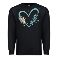Black mom with heart and flowers Premium Sweatshirt - MaliasSmallBusiness