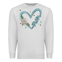 Dove Grey mom with heart and flowers Premium Sweatshirt - MaliasSmallBusiness