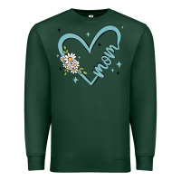 Sports Green mom with heart and flowers Premium Sweatshirt - MaliasSmallBusiness