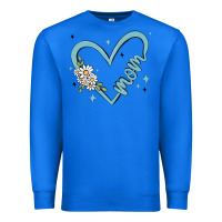 Mom With Heart And Flowers Premium Sweatshirt | Teevron