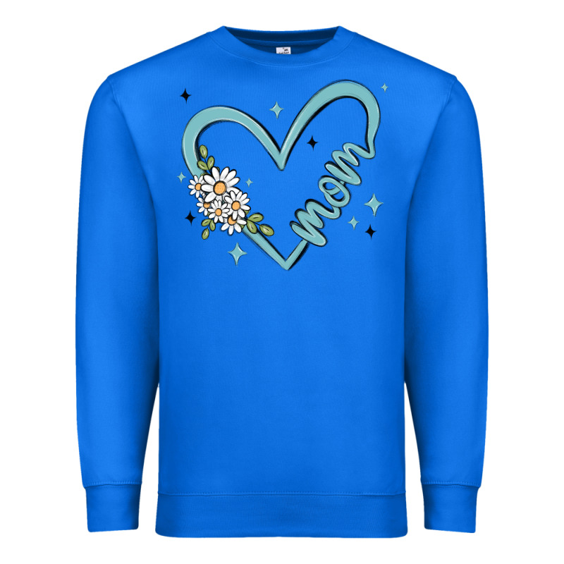 Mom With Heart And Flowers Premium Sweatshirt by MaliasSmallBusiness | Teevron
