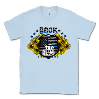 Dusty Blue back the blue Classic Tee - CowhideDigitalArt