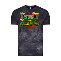 Cloud Black softball grandma with leopard Vintage Tee - Zillion Design Studio