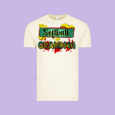 Softball Grandma With Leopard Vintage Tee Designed By Zillion Design Studio