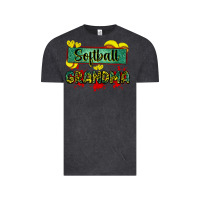 Vintage Black softball grandma with leopard Vintage Tee - Zillion Design Studio