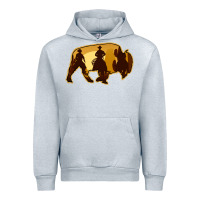 Heather Grey Bison Silhouette Cowboy Urban Hoodie - Bettercallsaul