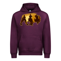 Mauve Wine Bison Silhouette Cowboy Urban Hoodie - Bettercallsaul