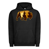 Pigment Black Bison Silhouette Cowboy Urban Hoodie - Bettercallsaul