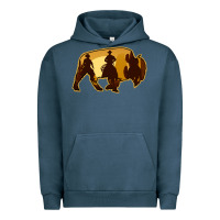 Pigment Midnight Navy Bison Silhouette Cowboy Urban Hoodie - Bettercallsaul