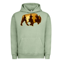 Pigment Oil Green Bison Silhouette Cowboy Urban Hoodie - Bettercallsaul