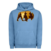 Pigment Pebble Blue Bison Silhouette Cowboy Urban Hoodie - Bettercallsaul