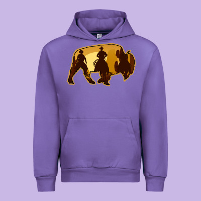 Bison Silhouette Cowboy Urban Hoodie Designed By Bettercallsaul