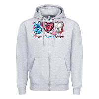 Peace Love Dental Zipper Hoodie | Teevron