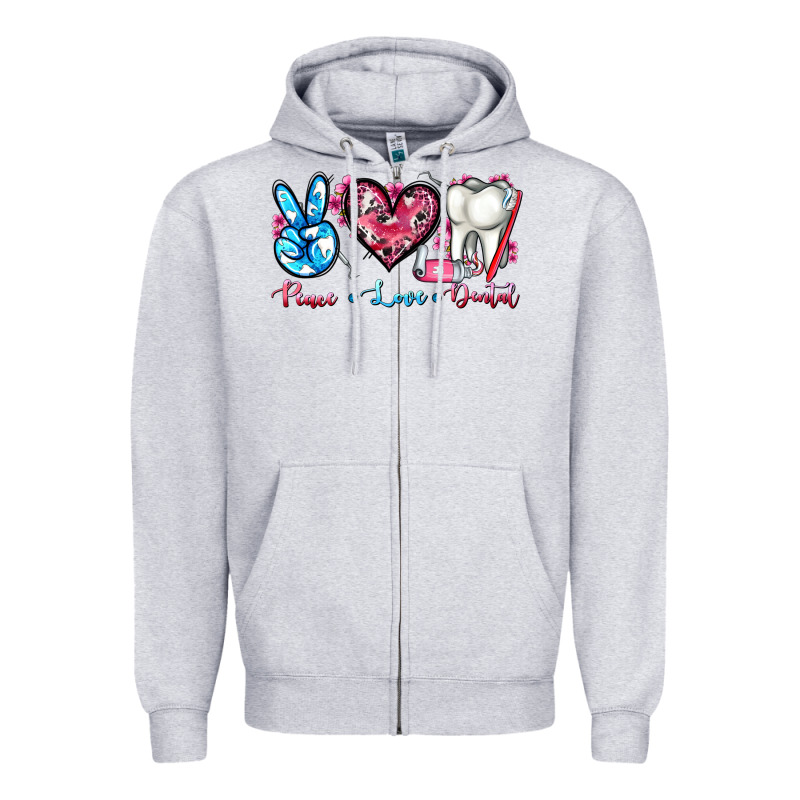 Peace Love Dental Zipper Hoodie by AdoDesignShop | Teevron