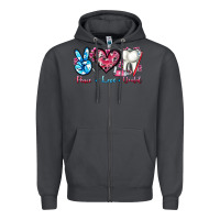 Smoke peace love dental Zipper Hoodie - AdoDesignShop