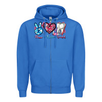 True Royal peace love dental Zipper Hoodie - AdoDesignShop
