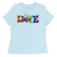 Baby Blue pride love butterflies Ladies Tee - AdoDesignShop
