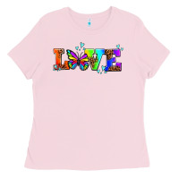 Bubblegum Pink pride love butterflies Ladies Tee - AdoDesignShop