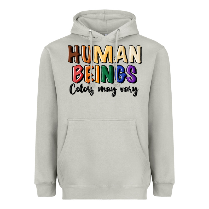 Human Beings Colors May Vary Heavyweight Hoodie by MaliasSmallBusiness | Teevron