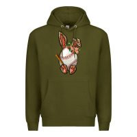Army Green Baseball Easter Bunny Premium Hoodie - BundleAndBundleShop