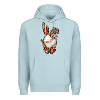 Blue Mist Baseball Easter Bunny Premium Hoodie - BundleAndBundleShop
