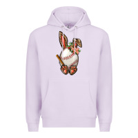 Lilac Baseball Easter Bunny Premium Hoodie - BundleAndBundleShop