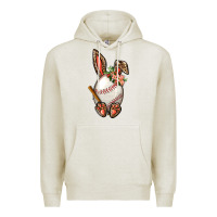 Oatmeal Heather Baseball Easter Bunny Premium Hoodie - BundleAndBundleShop