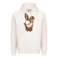 Pale Pink Baseball Easter Bunny Premium Hoodie - BundleAndBundleShop