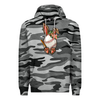 Slate Camo Baseball Easter Bunny Premium Hoodie - BundleAndBundleShop