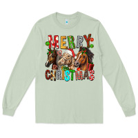Matcha Merry christmas horses Long Sleeve Tee - FaDigitalArtStudio