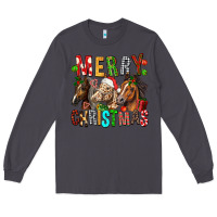 Smoke Merry christmas horses Long Sleeve Tee - FaDigitalArtStudio