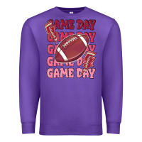 Purple game day football Premium Sweatshirt - MaliasSmallBusiness