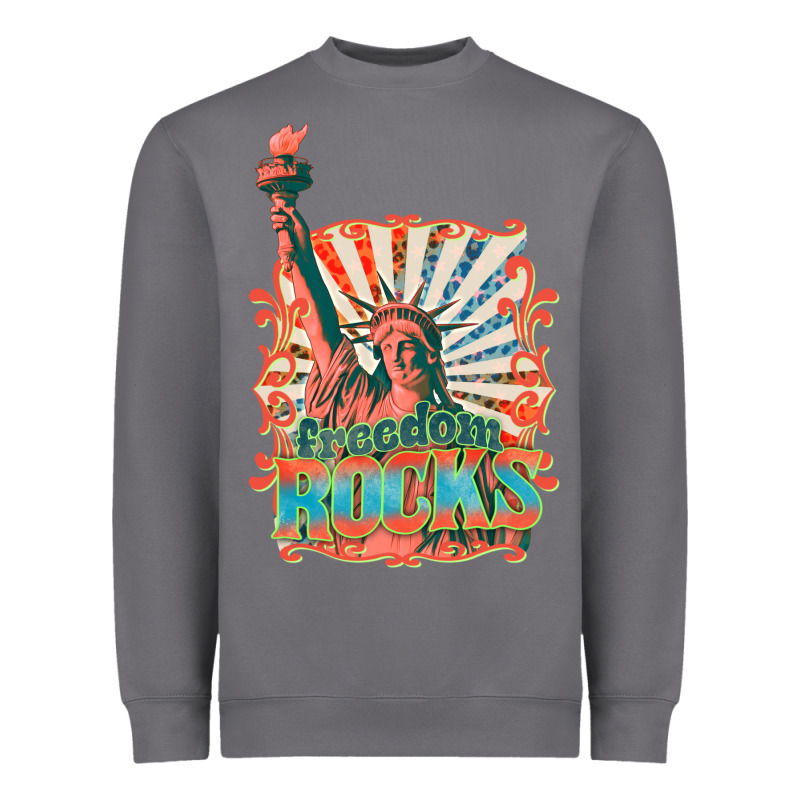 Retro Freedom Rocks Billie Wilder Heavyweight Sweatshirt by texasbilliewilder | Teevron