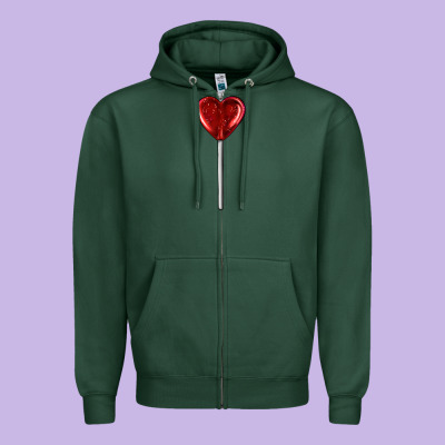 Heart Candy Zipper Hoodie Designed By Adodesignshop