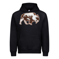 Black Cowhide Bison Silhouette Urban Hoodie - Bettercallsaul