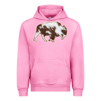 Fuchsia Pink Cowhide Bison Silhouette Urban Hoodie - Bettercallsaul