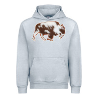 Heather Grey Cowhide Bison Silhouette Urban Hoodie - Bettercallsaul