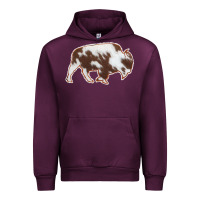 Mauve Wine Cowhide Bison Silhouette Urban Hoodie - Bettercallsaul