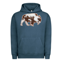 Pigment Midnight Navy Cowhide Bison Silhouette Urban Hoodie - Bettercallsaul