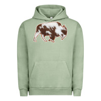 Pigment Oil Green Cowhide Bison Silhouette Urban Hoodie - Bettercallsaul