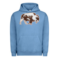 Pigment Pebble Blue Cowhide Bison Silhouette Urban Hoodie - Bettercallsaul
